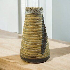 Vintage 1975 Handmade Pottery Display Vase Signed CK Boho Decor